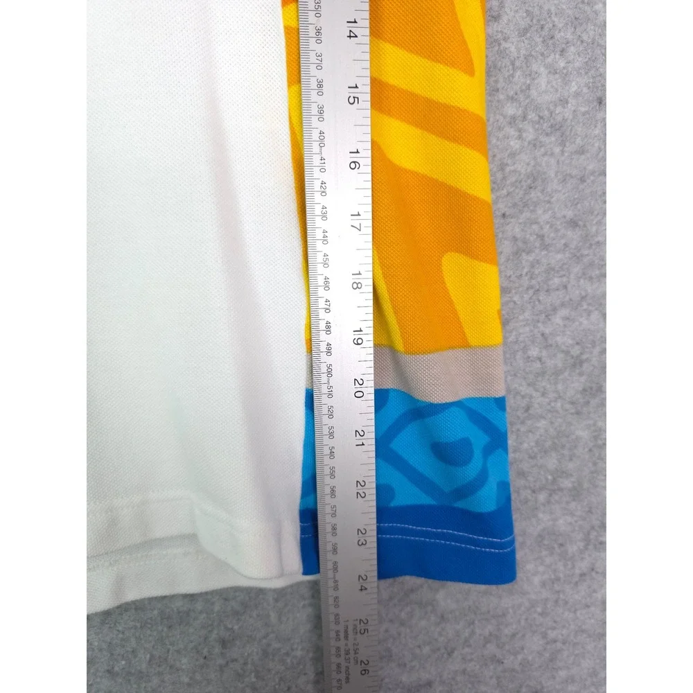 Adidas Athens 2004 Olympics Polo Mens Medium White Cotton Vintage Graphic